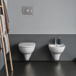 Sanitari sospesi a cacciata rimfree con sedile Serie Selnova - Geberit