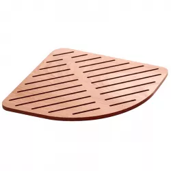Lineabeta | Pedana doccia antiscivolo angolare 64x64x2h design slim in legno marino con gommini