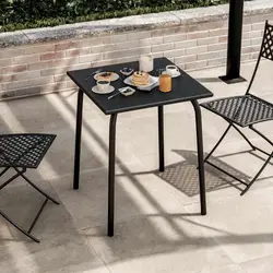 Tavolo da giardino 60x60 cm in metallo nero - Dama