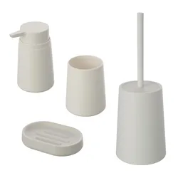 Set 4 accessori da bagno in resina bianco - Linea Pop