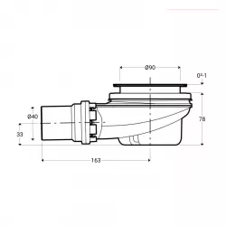 Sifone per piatto doccia Geberit Ø90 mm chiusura idraulica 30 mm