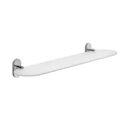 Mensola da bagno Gedy in acciaio inox e cromall con ripiano in vetro satinato - Febo