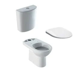 Vaso monoblocco a cacciata scarico orizzontale allaccio inferiore cerniere inox Serie Selnova - Geberit