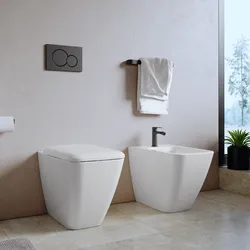 Sanitari filomuro a cacciata rimfree sedile SoftClose keratect Serie Icon Square - Geberit