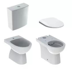 Sanitari monoblocco a cacciata rimfree allaccio inferiore sedile SoftClose Serie Selnova - Geberit