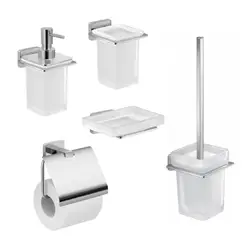 Set 5 accessori a muro in acciaio inox e cromall - Atena di Gedy