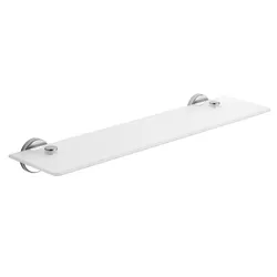 Mensola 52 cm in acciaio inox cromo e vetro temperato - Felce di Gedy