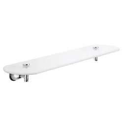Mensola 55 cm in acciaio inox cromo con piano in vetro temperato - Genziana di Gedy