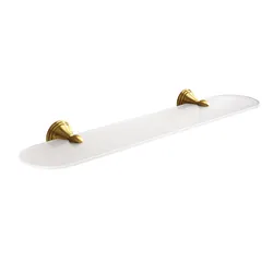 Mensola multiuso 60 cm Gedy in cromall bronzo e ripiano in vetro - Romance