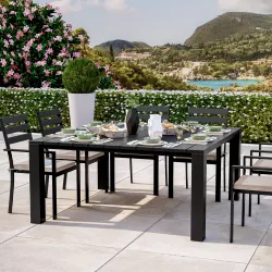 Tavolo da giardino 160x160 cm in alluminio antracite - Carioca