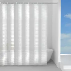 Tenda doccia in tessuto a righe grigio e bianco 120x200 cm - Parallele di  Gedy