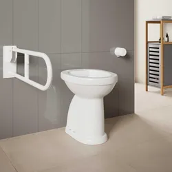 Vaso ergonomico in ceramica bianco con scarico a terra