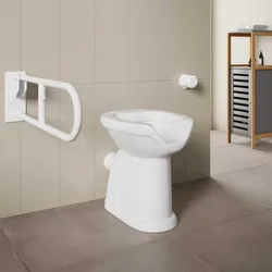 Vaso apertura frontale per bagno accessibile in ceramica con scarico a parete
