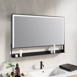Specchio led 120x80 cm luce fredda con mensola e accensione touch - Safir