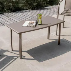 Tavolino da giardino 80x45 cm in metallo tortora - Dama