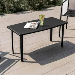 Tavolino da giardino 80x45 cm in metallo nero - Dama
