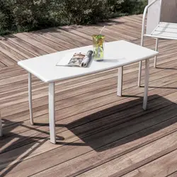 Tavolino da giardino 80x45 cm in metallo bianco - Dama