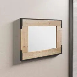 Specchio bagno 105x80 cm con cornice in legno - Harlem