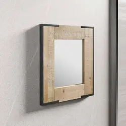 Specchio bagno 70x80 con cornice in legno - Harlem
