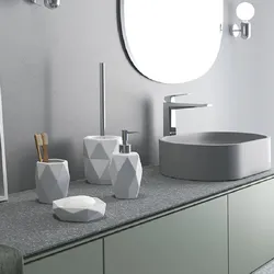 Set 4 accessori appoggio in ceramica bianco e cromo - Dalia di Gedy