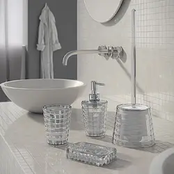 Set 4 accessori bagno appoggio in resina turchese trasparente - Flou di Gedy