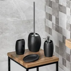 Set 4 accessori d'appoggio nero opaco - Iside di Gedy