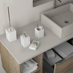 Set 4 accessori da appoggio bianco lucido - Sofia di Gedy