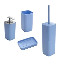 Set 4 accessori da appoggio celeste - Seventy di Gedy