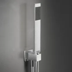 Set doccetta a muro estraibile in ottone spazzolato con flessibile 150 cm