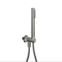 Set doccetta estraibile con attacco a muro in ottone spazzolato e flessibile in PVC