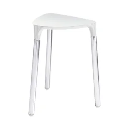 Sgabello bagno in acciaio e resina bianco - Yannis di Gedy