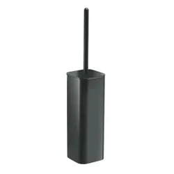 Portascopino d'appoggio in acciaio inox e cromall nero - Outline di Gedy