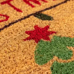 Zerbino 40x60 cm antiscivolo in fibra coir color naturale con stampa a tema  natalizio