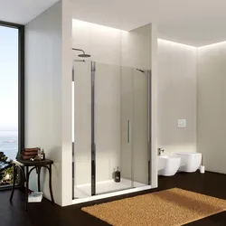 Box doccia nicchia 145cm 30 giunto + 80 battente + 40 fisso trasparente 190h - Nilo