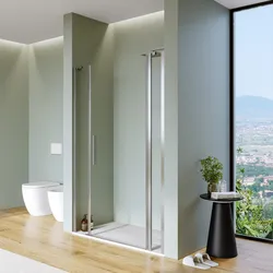 Box doccia nicchia 150cm 25 giunto + 90 battente + 40 fisso trasparente 190h - Nilo