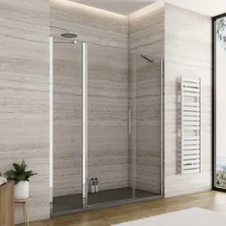 Box doccia nicchia 160cm 45 giunto + 70 battente + 50 fisso trasparente 195h - Nilo