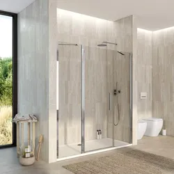 Box doccia nicchia 165cm 50 giunto + 70 battente + 50 fisso trasparente 195h - Nilo