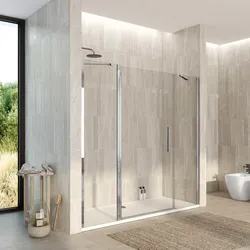 Box doccia nicchia 190cm 55 giunto + 90 battente + 50 fisso trasparente 190h - Nilo
