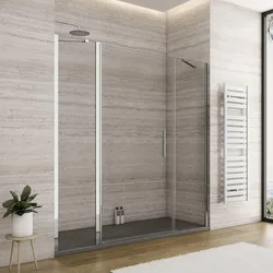 Box doccia nicchia 190cm 45 giunto + 100 battente + 50 fisso trasparente 195h - Nilo