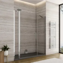 Box doccia nicchia 175cm 25 giunto + 100 battente + 55 fisso trasparente 190h - Nilo