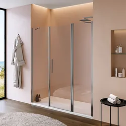 Box doccia nicchia 175 cm 50 giunto + 60 battente + 65 fisso con vetro temperato trasparente e profilo cromo 195h - Nilo
