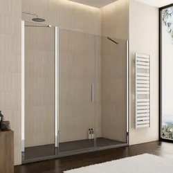 Box doccia nicchia 210cm 50 giunto + 80 battente + 90 fisso trasparente 195h - Nilo