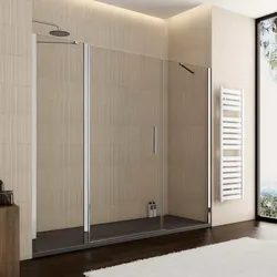 Box doccia nicchia 220cm 50 giunto + 90 battente + 90 fisso trasparente 195h - Nilo