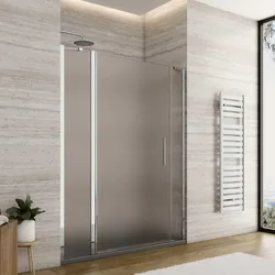 Box doccia nicchia 140cm 30 giunto + 90 battente + 25 fisso opaco 190h - Nilo