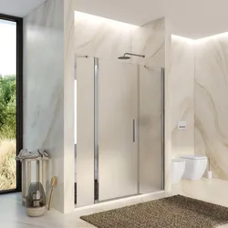 Box doccia nicchia 155cm 30 giunto + 80 battente + 50 fisso opaco 195h - Nilo