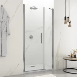 Box doccia nicchia 110cm 70 battente + 40 fisso trasparente 195h - Nilo