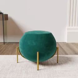 POUF VELLUTO/LEGNO 90X60X30 CM VERDE - PuntoUno