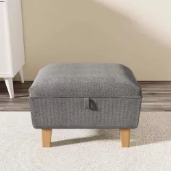 Pouf contenitore tessuto grigio chiaro 38x38cm