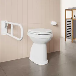 Vaso bidet accessibile in ceramica con copriwc scarico a terra