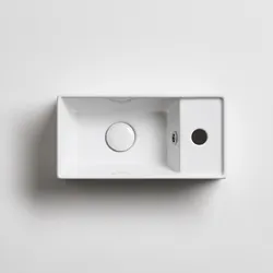 Lavabo monoforo 40x20 cm appoggio o sospeso in ceramica bianco - Agile di Simas